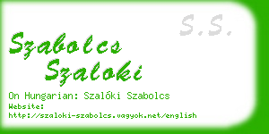 szabolcs szaloki business card