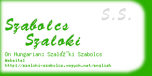 szabolcs szaloki business card